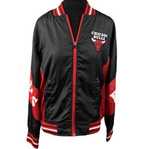 Vintage NBA CHICAGO BULLS Satin Lightweight Jacket Full Zip Logo Varsity Mens M